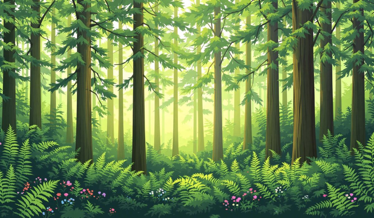 Illustration eines Waldes