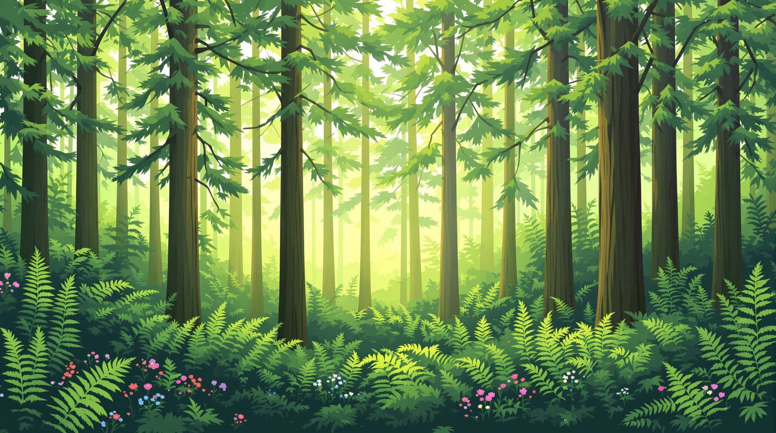 Illustration eines Waldes