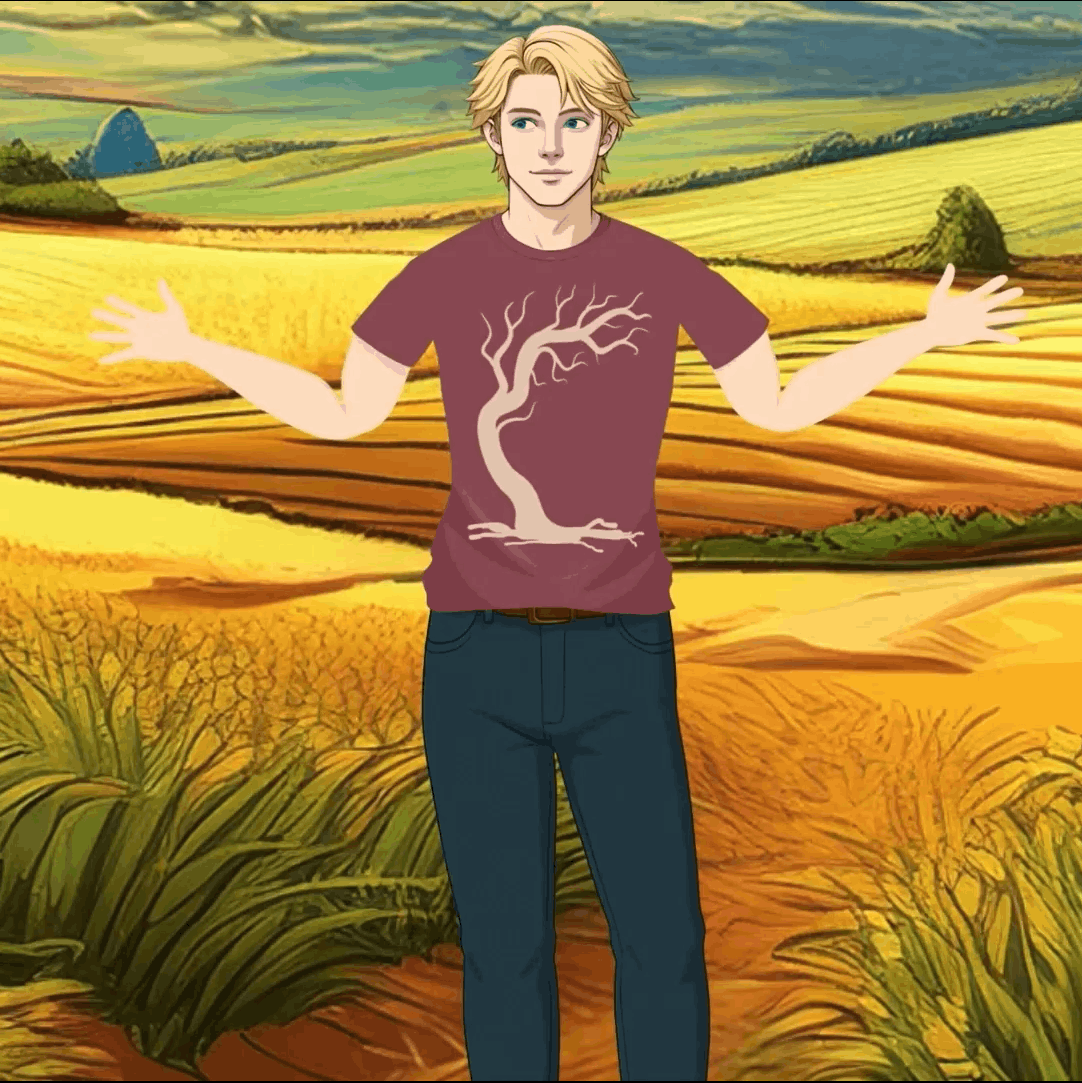 Illustration junger Mann, blonde Haare